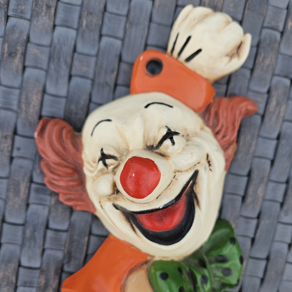 Vintage Homco Clown Plastic Wall Plaques Collectible Wall Decor Scary Creepy - Picture 3 of 15